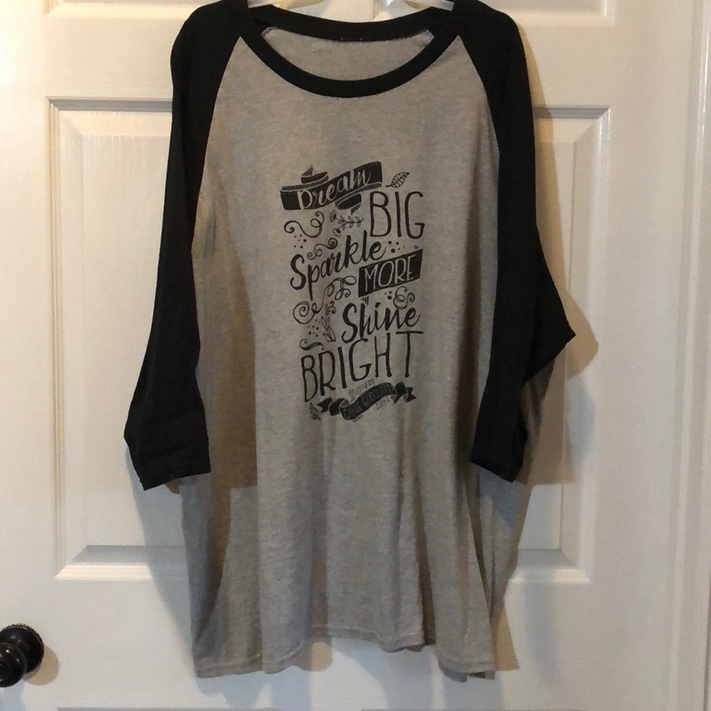 Black and Grey Baseball T 3X